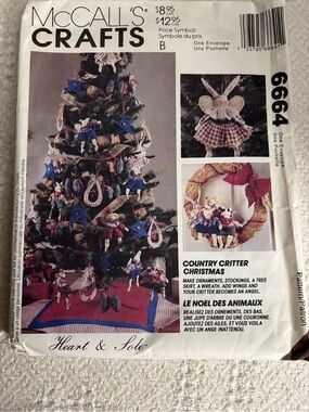 McCall’s Crafts Pattern 6664 for Country Critter Christmas Decor